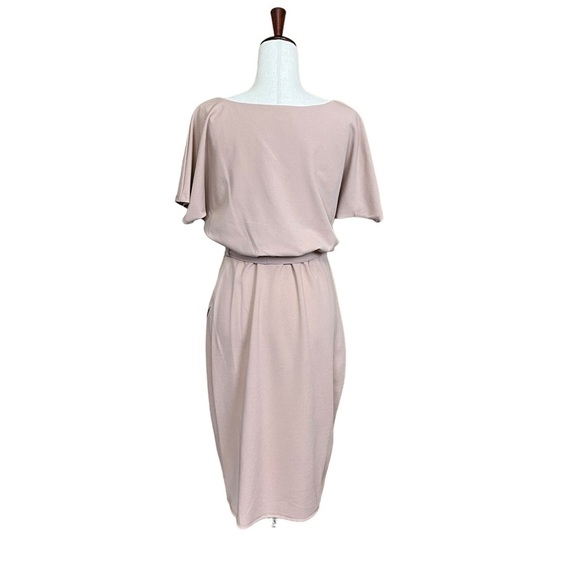 Kensie Tie Front Blouson Dress. Tan Blush Size 10 #1333 NWT - Picture 6 of 12